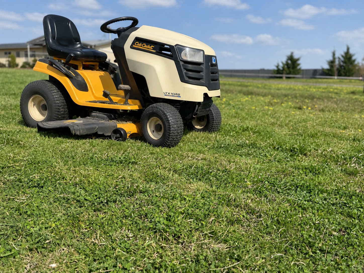 Keith's Cub Cadet ride-on mower in a Southern Tablelands yard